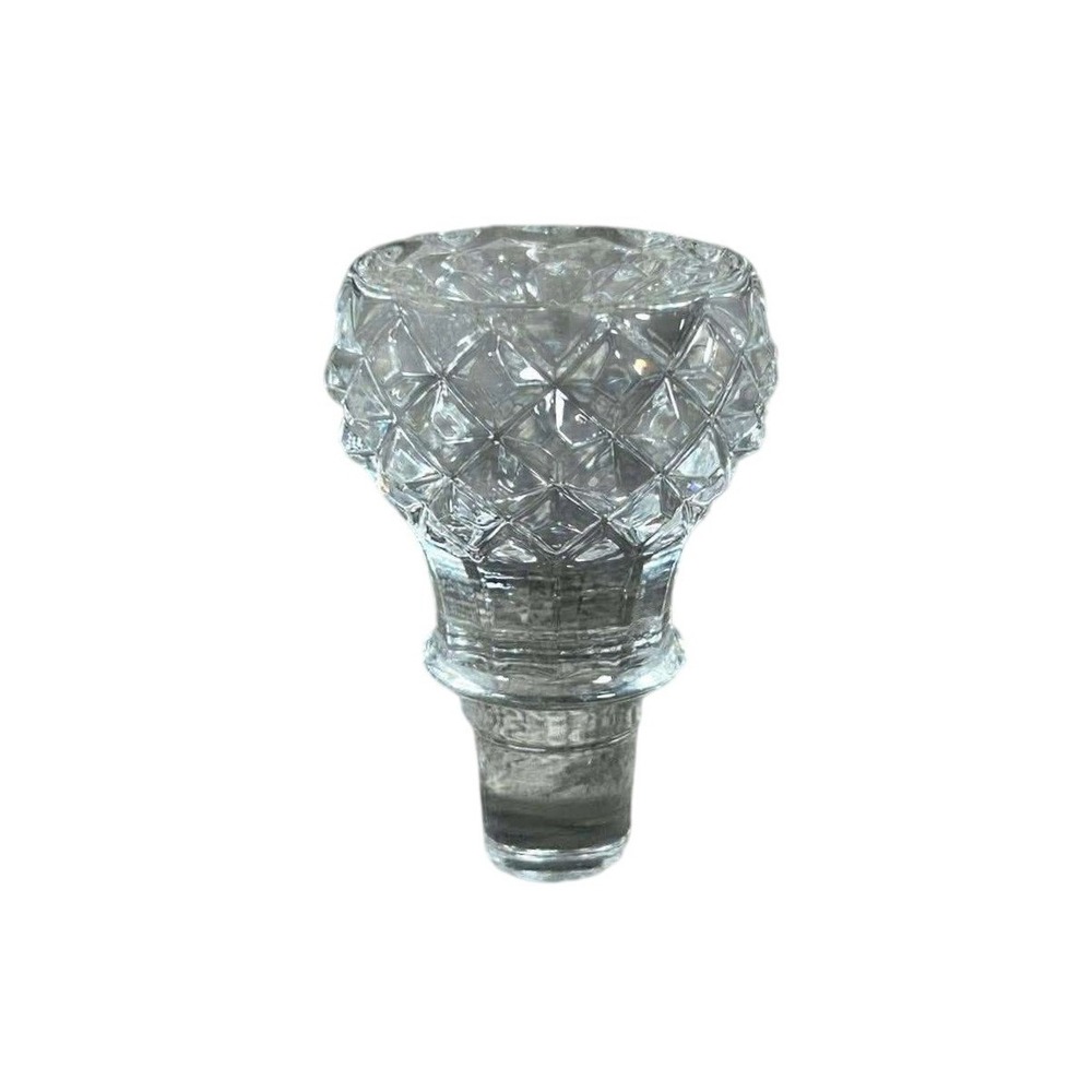 Cristal d Arques Glass Decanter Stopper‎ Clear Diamond Cut Glass Replacement